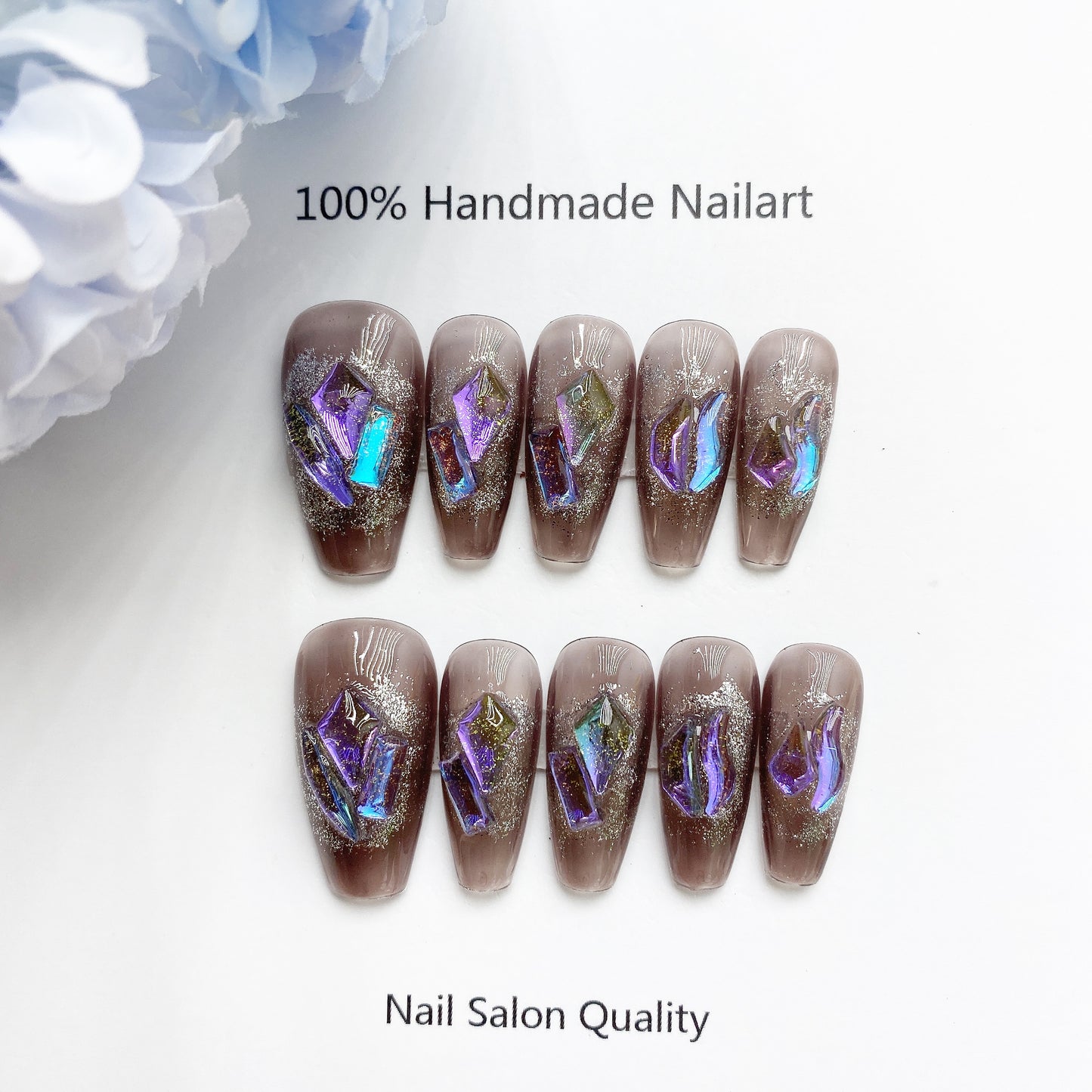 Handmade Nails Press on Nails DIY Nail Art for Woman Girl Nail Design Long Coffin 2023