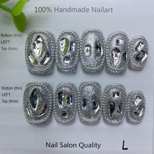 Handmade Nails Press on Nails DIY Nail Art for Woman Girl Nail Design Long Coffin 2023 TN-8034