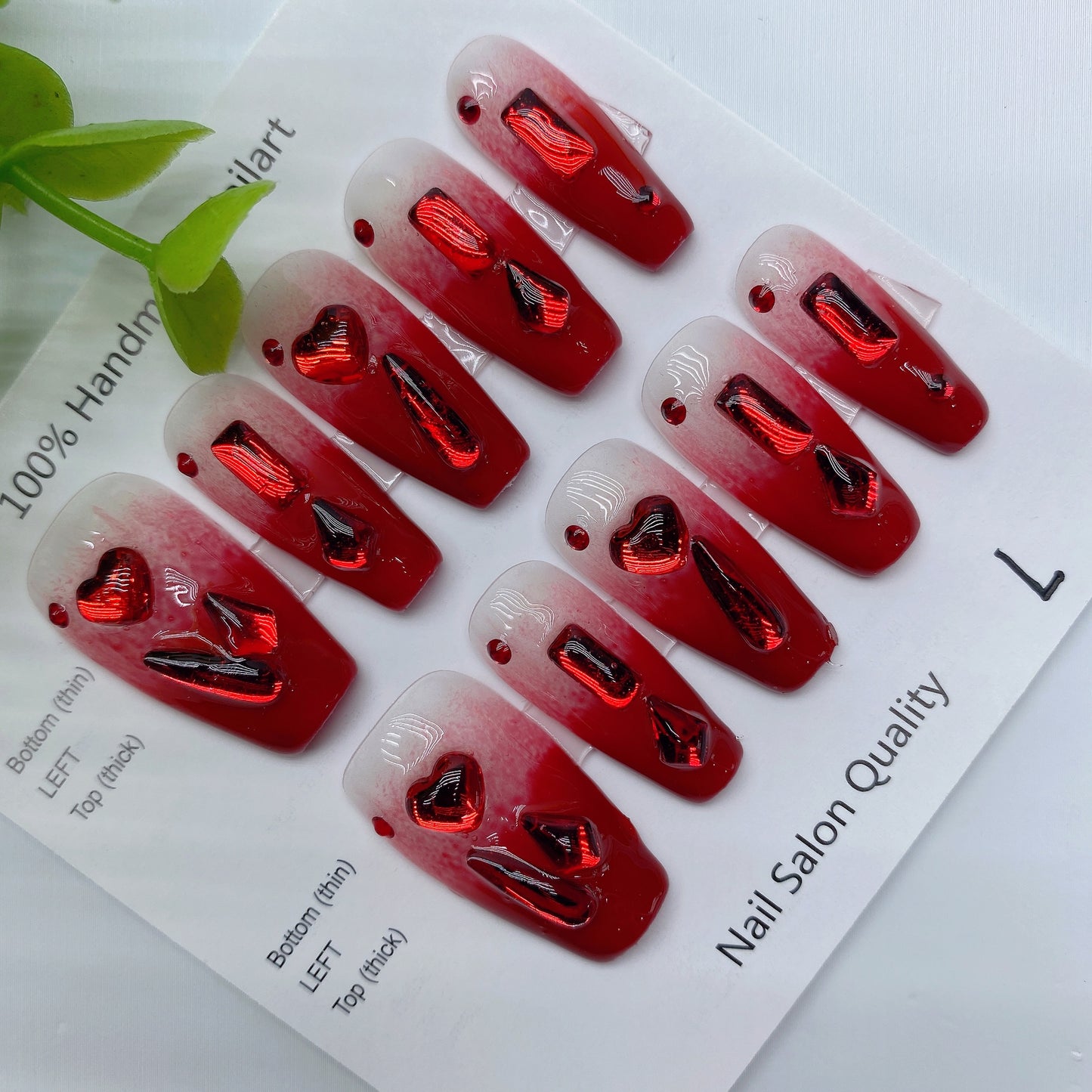 Handmade Nails Press on Nails DIY Nail Art for Woman Girl Nail Design Long Coffin 2023 TN-8013