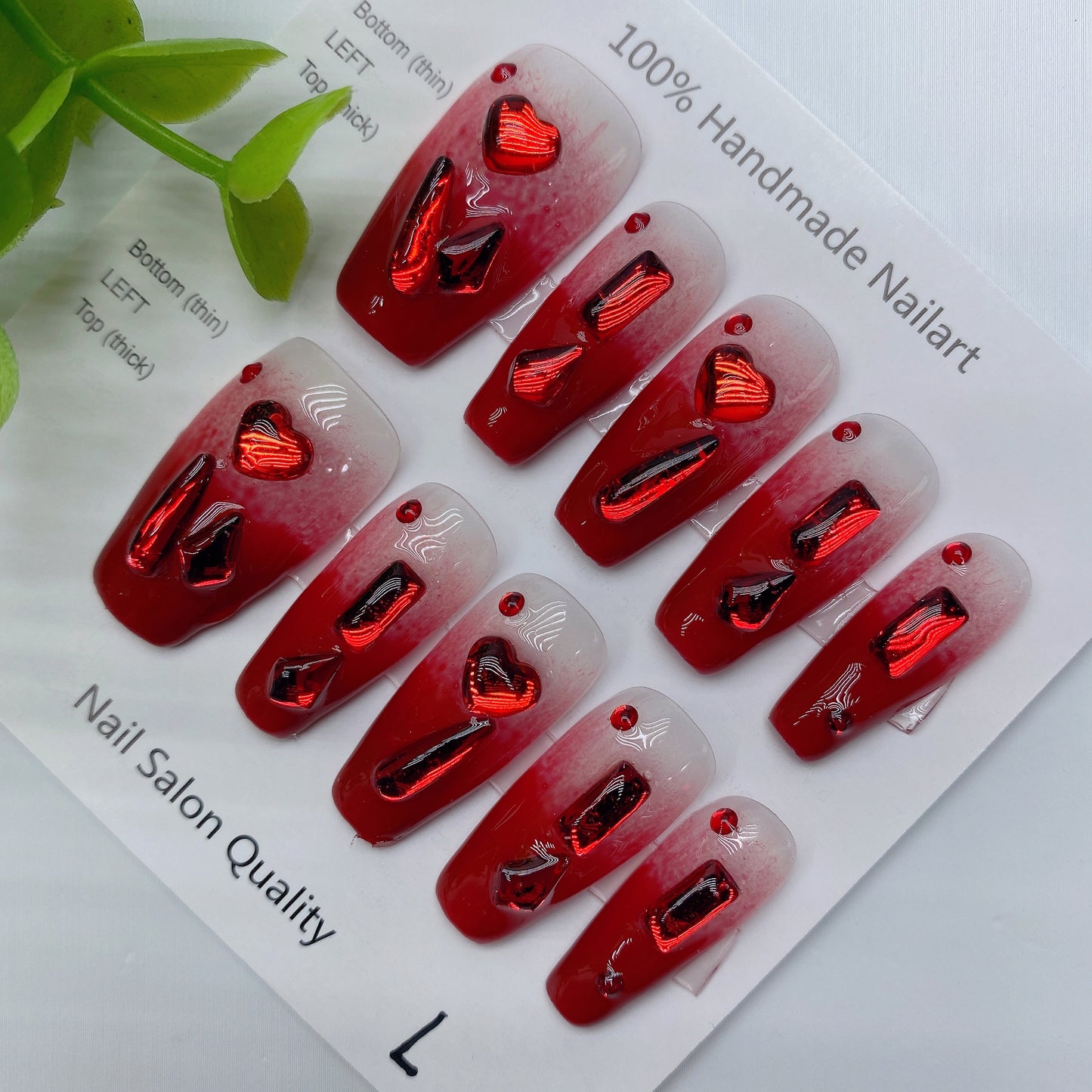 Handmade Nails Press on Nails DIY Nail Art for Woman Girl Nail Design Long Coffin 2023 TN-8013