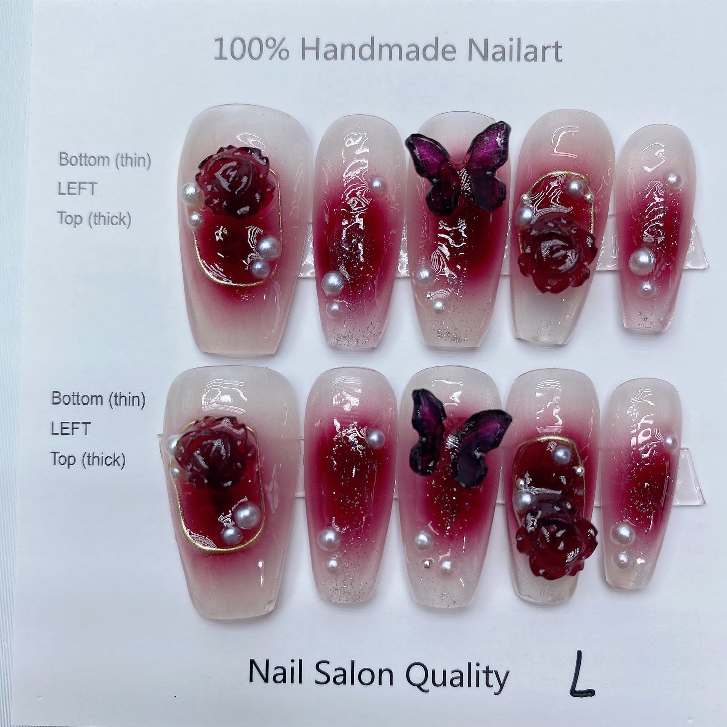 Handmade Nails Press on Nails DIY Nail Art for Woman Girl Nail Design Long Coffin 2023 TN-8049