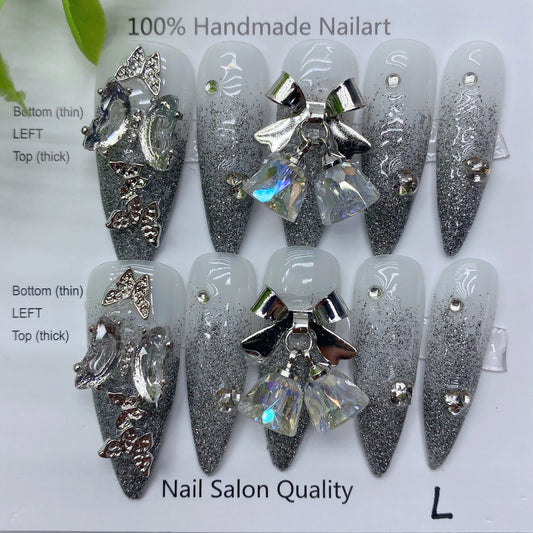 Handmade Nails Press on Nails DIY Nail Art for Woman Girl Nail Design Long Coffin 2023 TN-8047