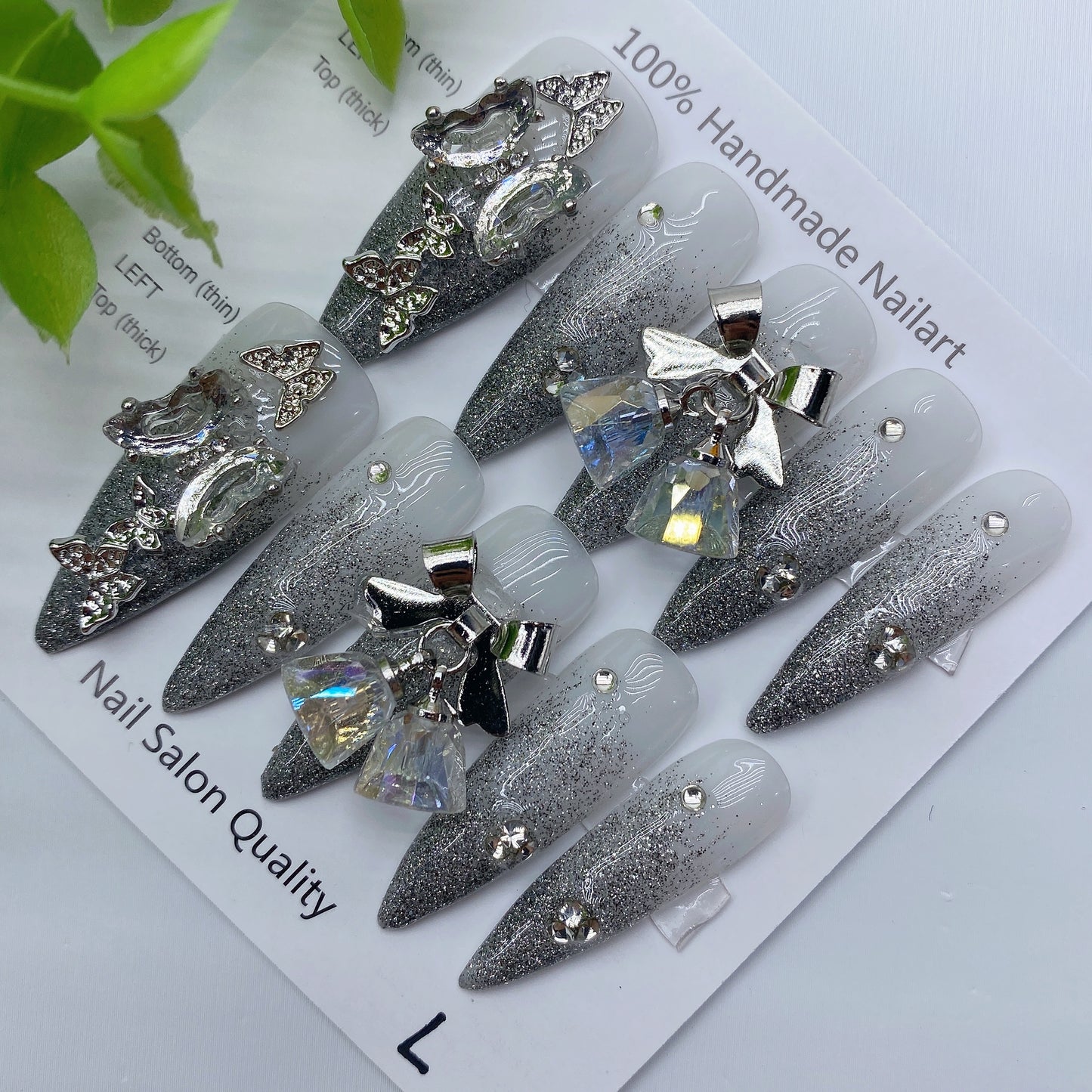 Handmade Nails Press on Nails DIY Nail Art for Woman Girl Nail Design Long Coffin 2023 TN-8047