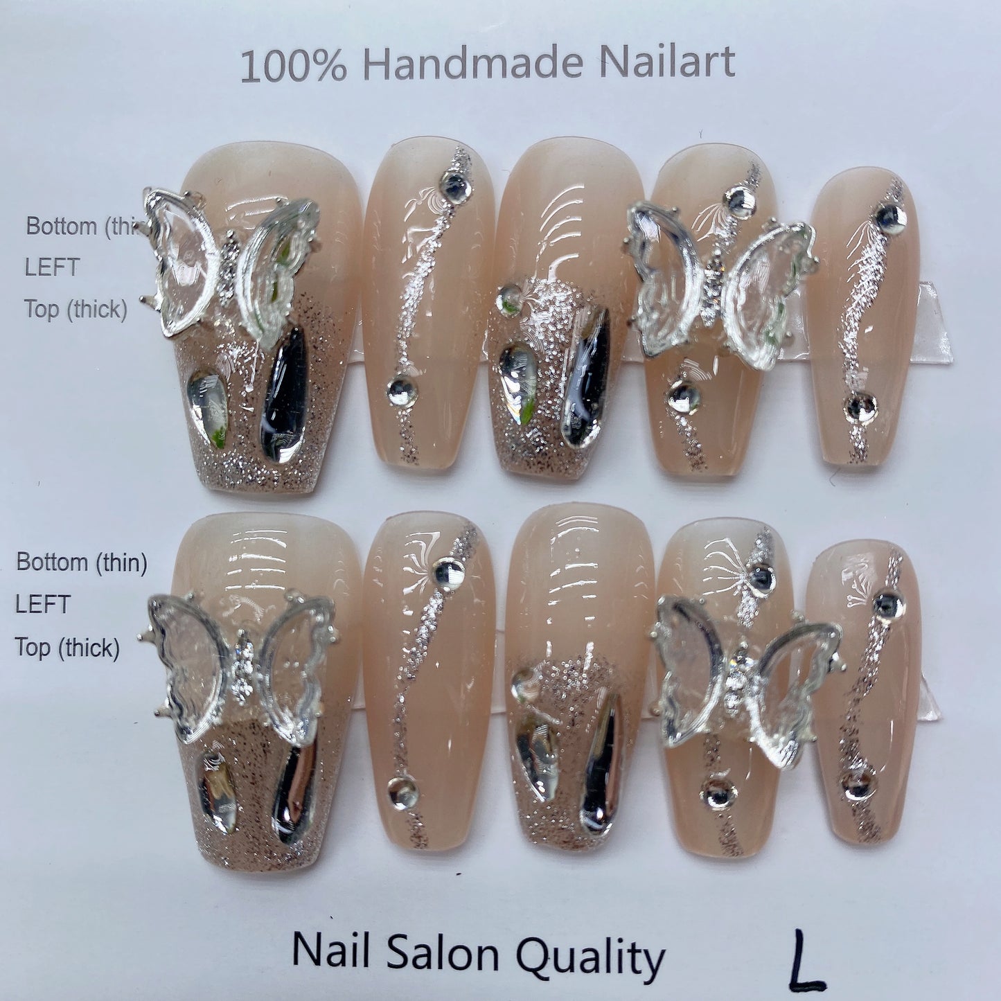 Handmade Nails Press on Nails DIY Nail Art for Woman Girl Nail Design Long Coffin 2023 TN-8052