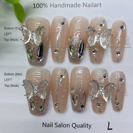 Handmade Nails Press on Nails DIY Nail Art for Woman Girl Nail Design Long Coffin 2023 TN-8052