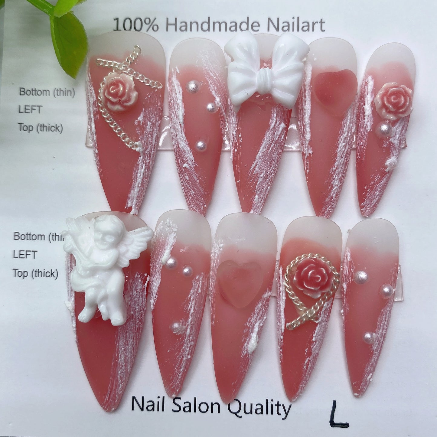 Handmade Nails Press on Nails DIY Nail Art for Woman Girl Nail Design Long Coffin 2023 TN-8055