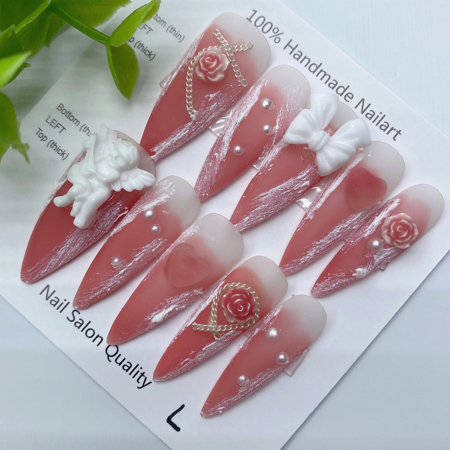 Handmade Nails Press on Nails DIY Nail Art for Woman Girl Nail Design Long Coffin 2023 TN-8055