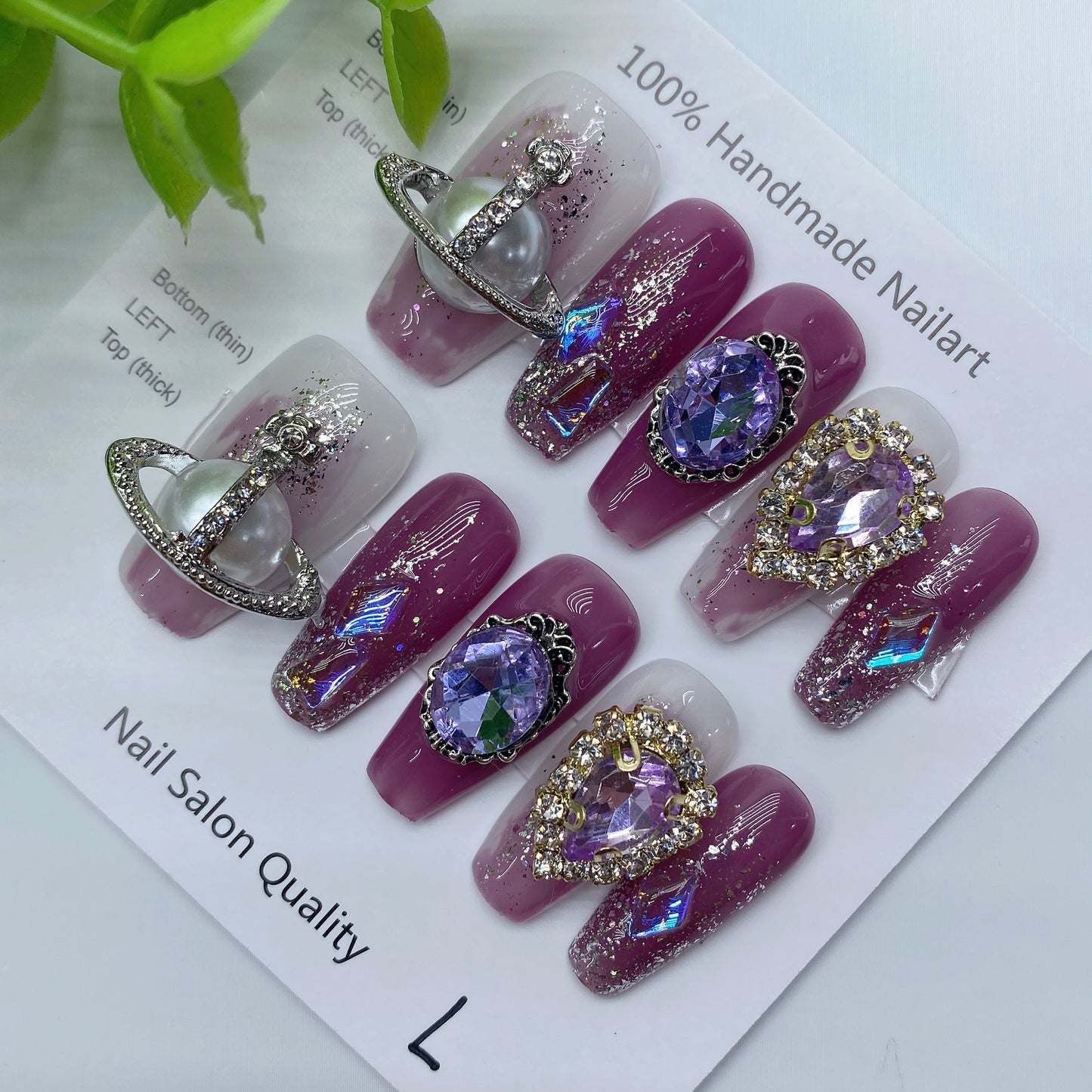 Handmade Nails Press on Nails DIY Nail Art for Woman Girl Nail Design Long Coffin 2023 TN-8048