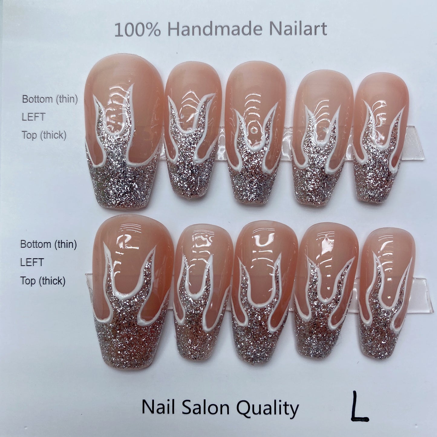 Handmade Nails Press on Nails DIY Nail Art for Woman Girl Nail Design Long Coffin 2023 TN8054