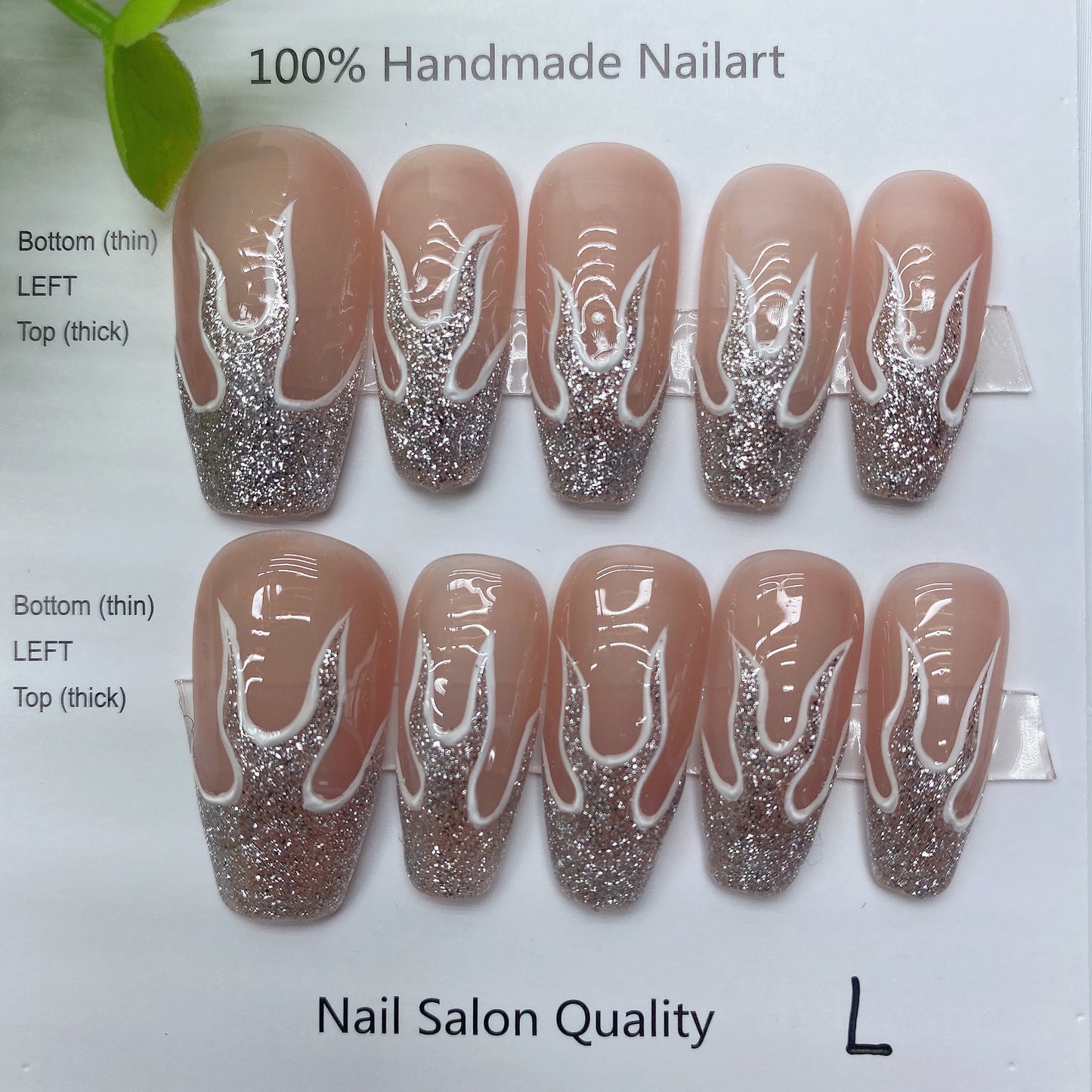 Handmade Nails Press on Nails DIY Nail Art for Woman Girl Nail Design Long Coffin 2023 TN8054