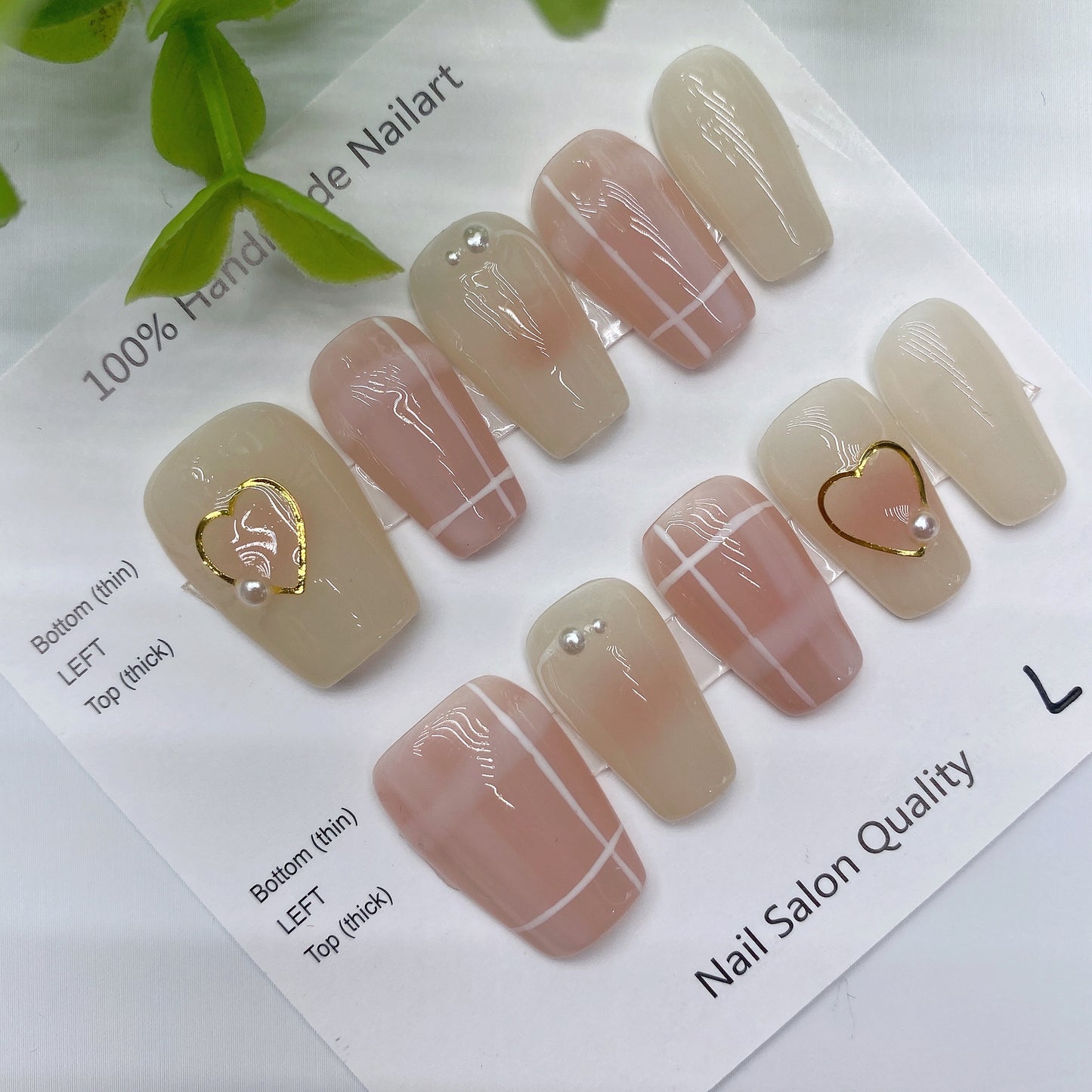 Handmade Nails Press on Nails DIY Nail Art for Woman Girl Nail Design Long Coffin 2023 TN-9001