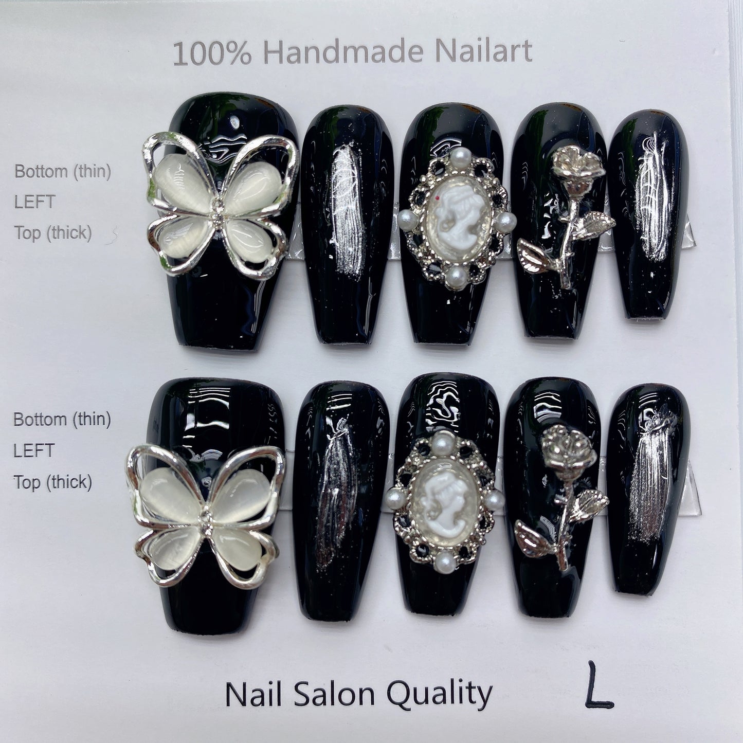 Handmade Nails Press on Nails DIY Nail Art for Woman Girl Nail Design Long Coffin 2023 TN-8045