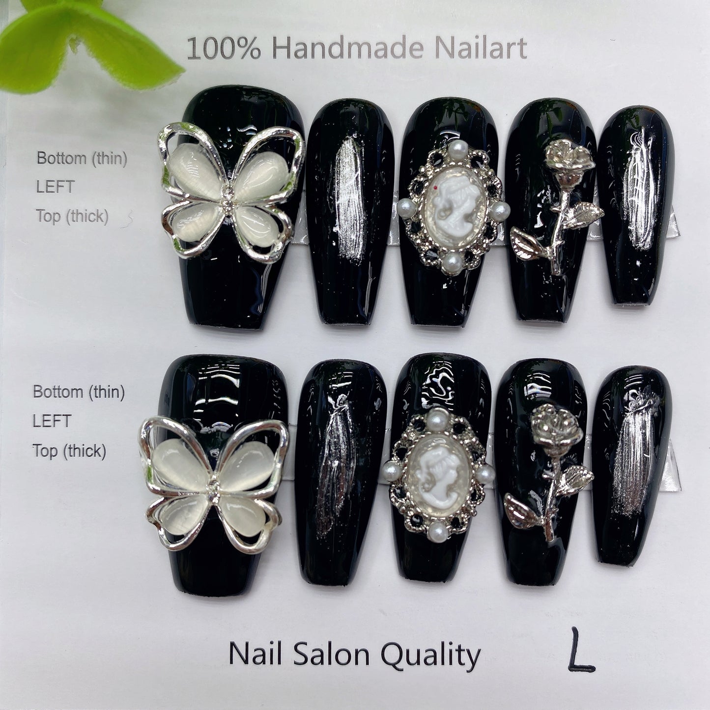 Handmade Nails Press on Nails DIY Nail Art for Woman Girl Nail Design Long Coffin 2023 TN-8045