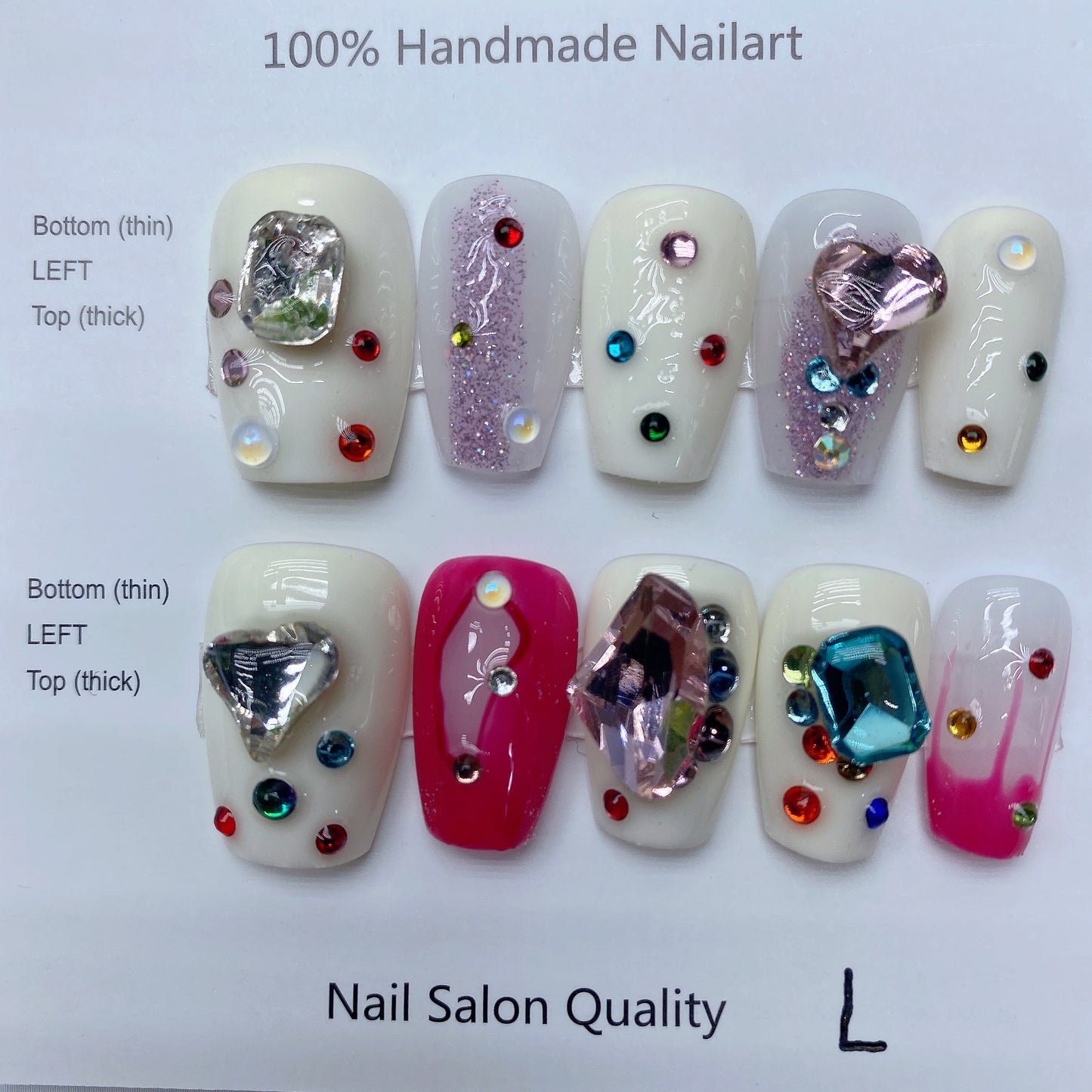 Handmade Nails Press on Nails DIY Nail Art for Woman Girl Nail Design Long Coffin 2023 TN-8033