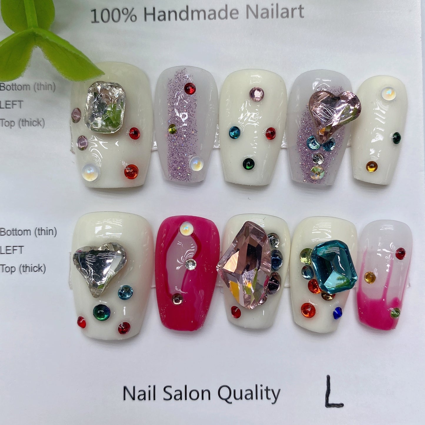 Handmade Nails Press on Nails DIY Nail Art for Woman Girl Nail Design Long Coffin 2023 TN-8033