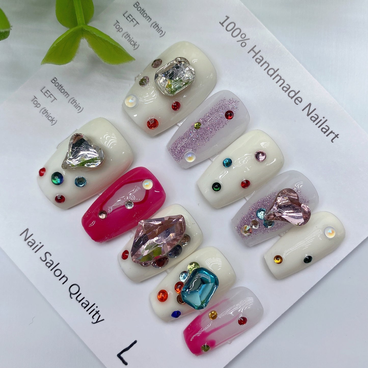 Handmade Nails Press on Nails DIY Nail Art for Woman Girl Nail Design Long Coffin 2023 TN-8033