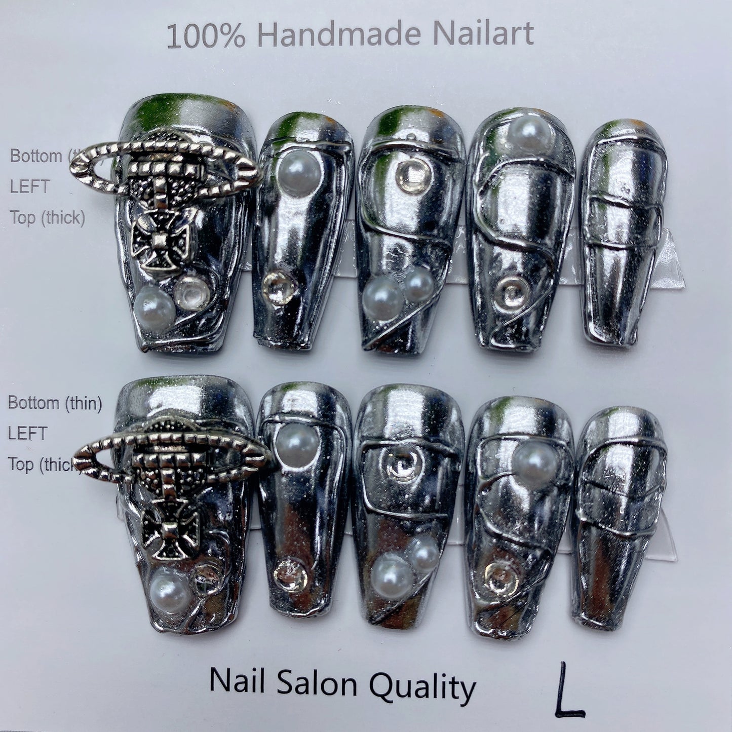 Handmade Nails Press on Nails DIY Nail Art for Woman Girl Nail Design Long Coffin 2023 TN-8046