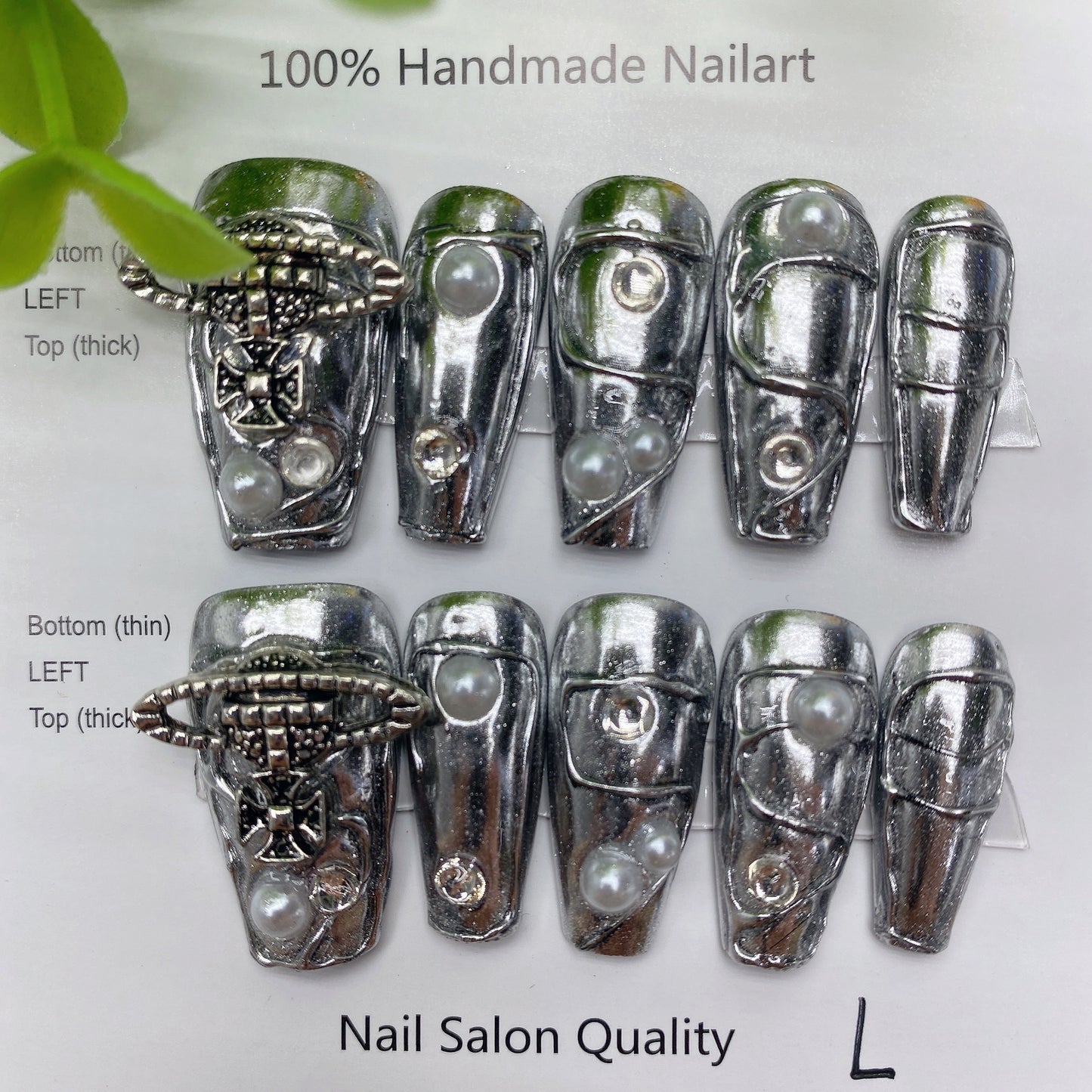 Handmade Nails Press on Nails DIY Nail Art for Woman Girl Nail Design Long Coffin 2023 TN-8046