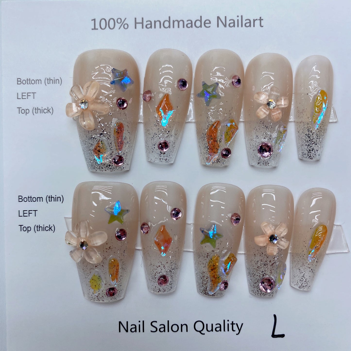 Handmade Nails Press on Nails DIY Nail Art for Woman Girl Nail Design Long Coffin 2023 TN-9002