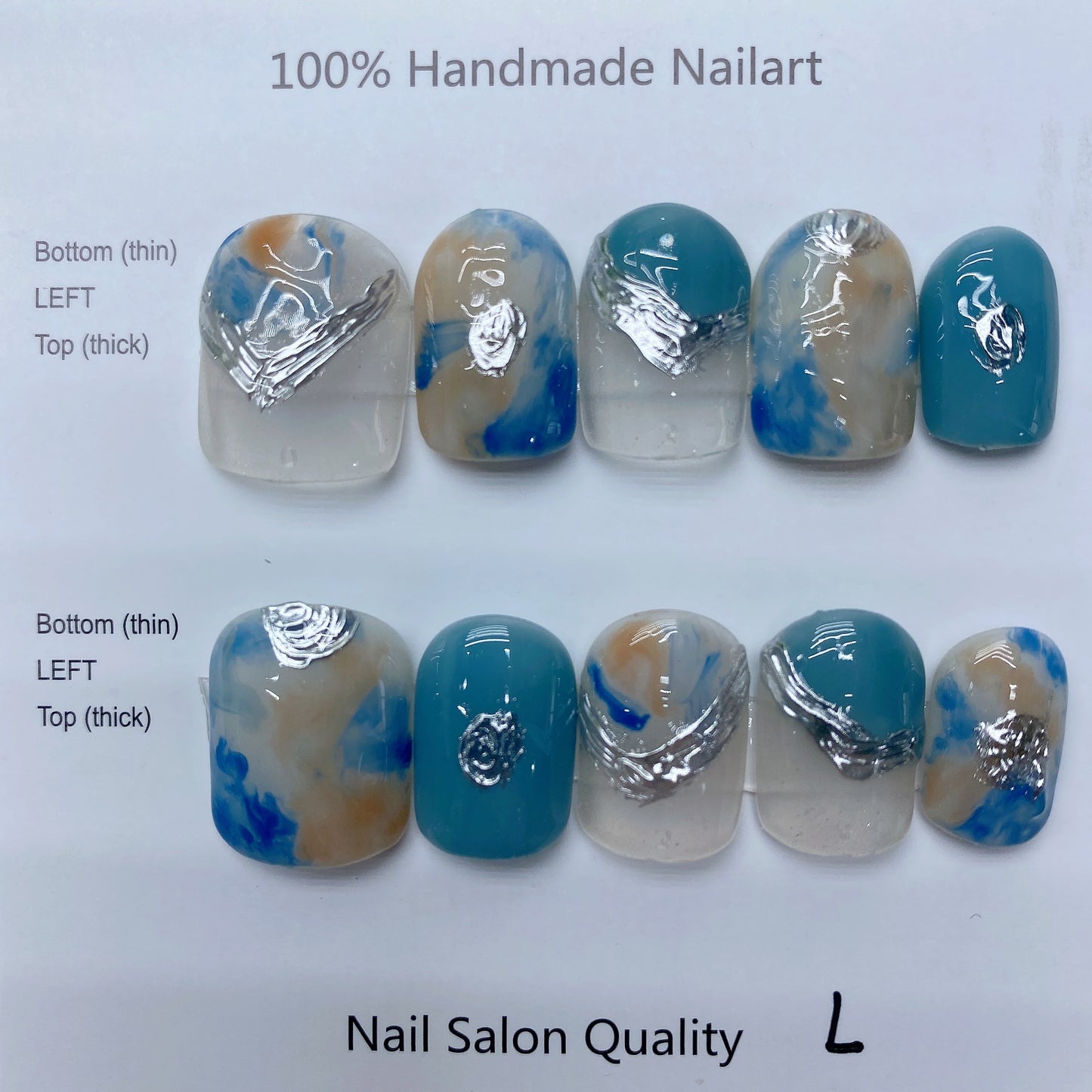 Handmade Nails Press on Nails DIY Nail Art for Woman Girl Nail Design Long Coffin 2023 TN-9003