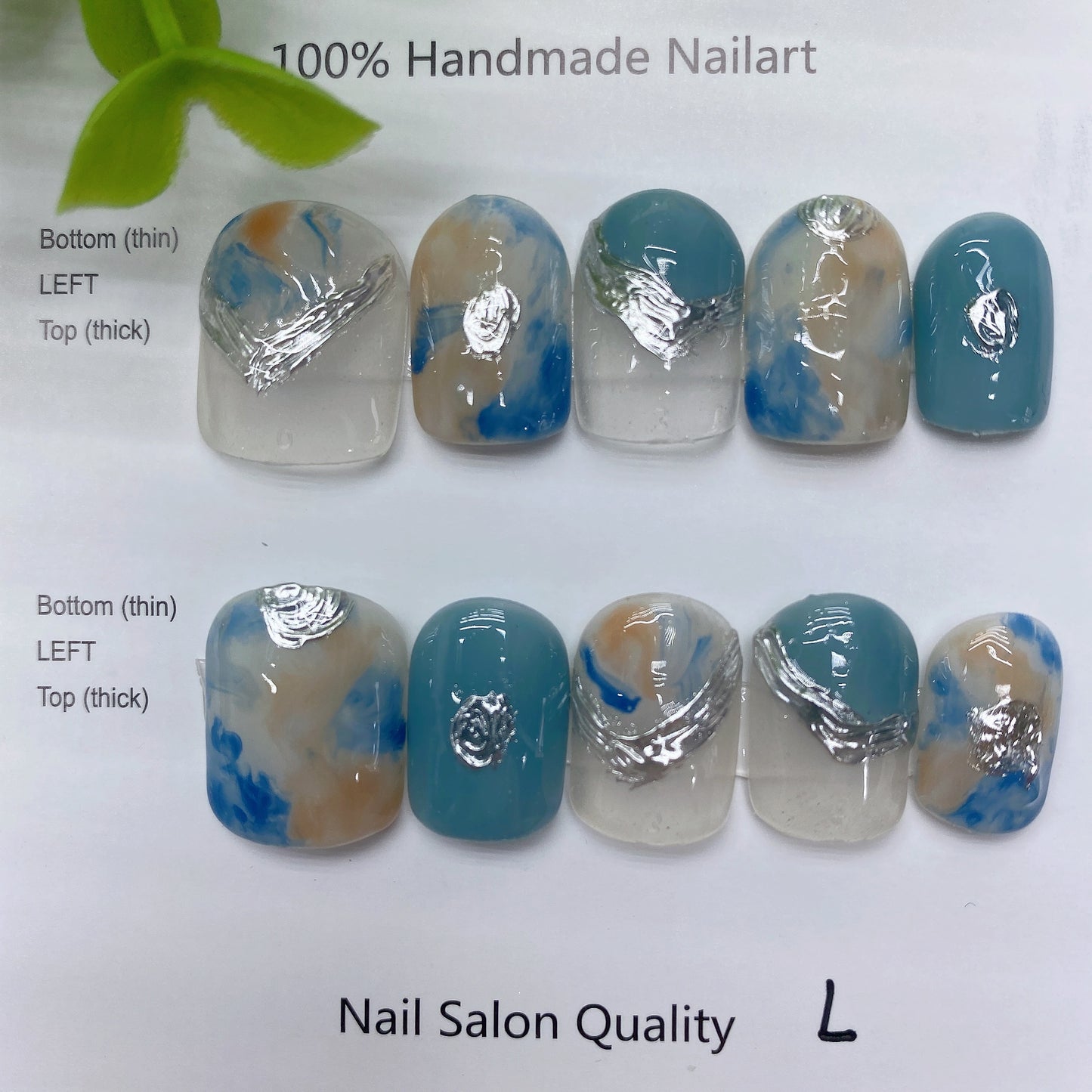 Handmade Nails Press on Nails DIY Nail Art for Woman Girl Nail Design Long Coffin 2023 TN-9003