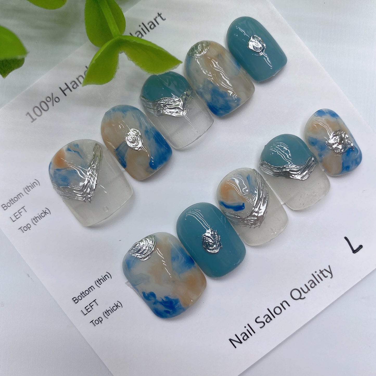 Handmade Nails Press on Nails DIY Nail Art for Woman Girl Nail Design Long Coffin 2023 TN-9003