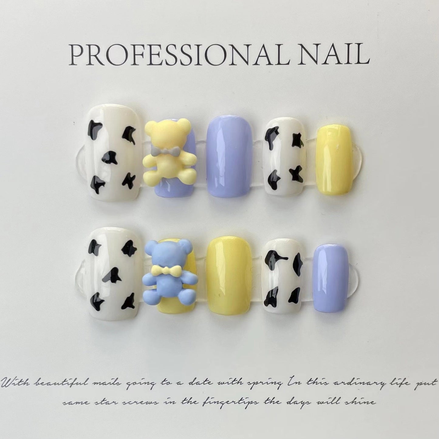 Designer: ManMan Handmade nails Press on Nails DIY Nail Art for woman girl Short Square