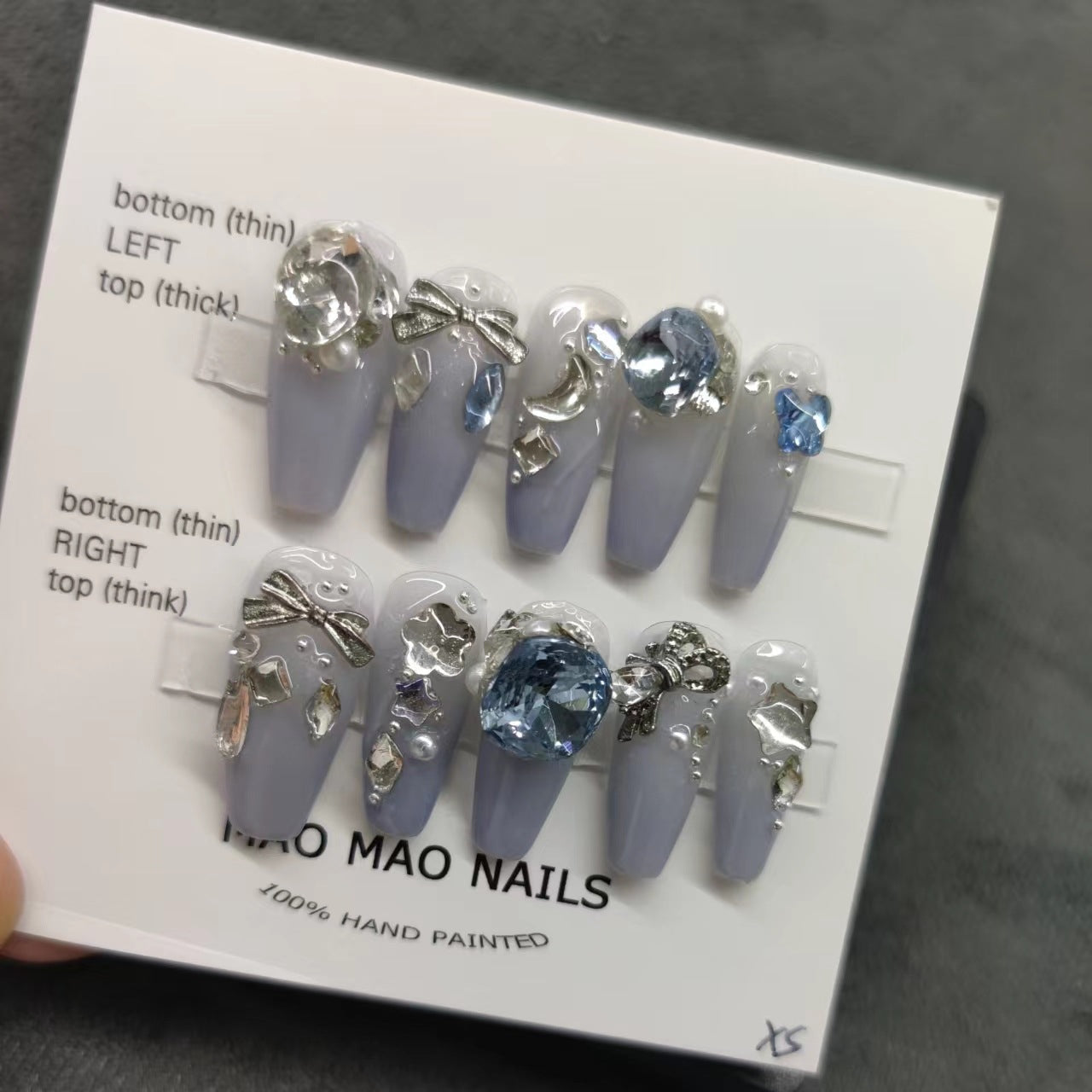 Designer: MaoMao.Handmade Nail Designs Press on Nails DIY  Nail Art for woman girl