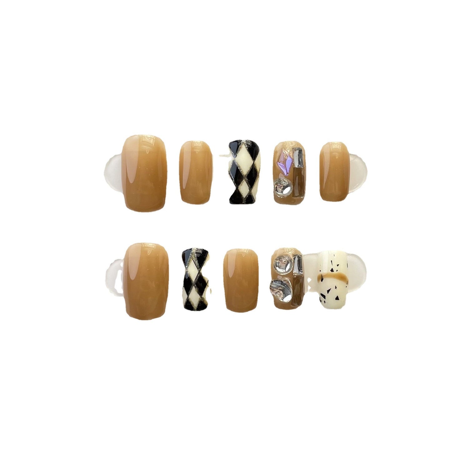 Designer: ManMan Handmade nails Press on Nails DIY Nail Art for woman girl Short Square