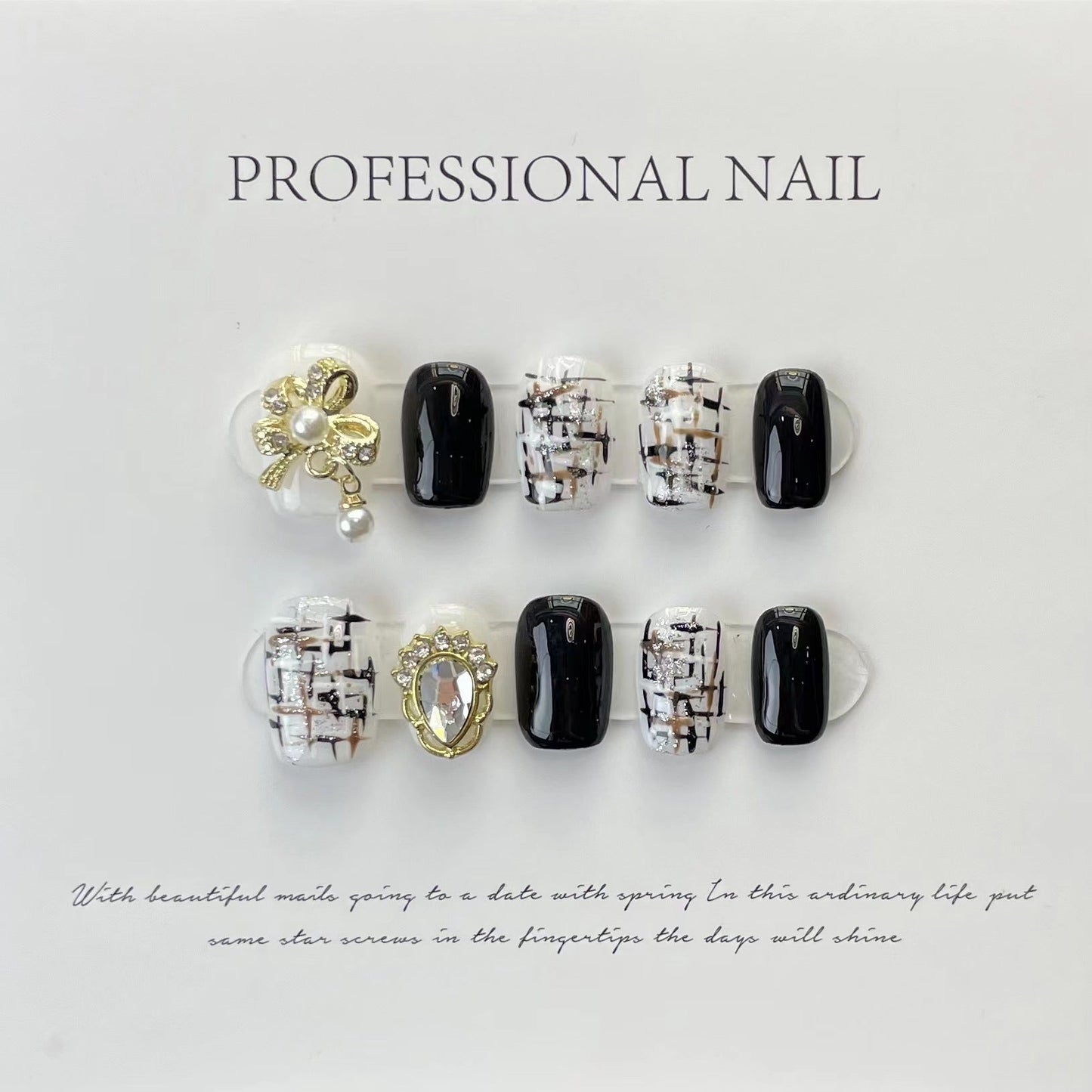 Designer: ManMan Handmade nails Press on Nails DIY Nail Art for woman girl Short Square