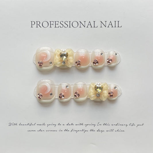 Designer: ManMan Handmade nails Press on Nails DIY Nail Art for woman girl Short Square pink