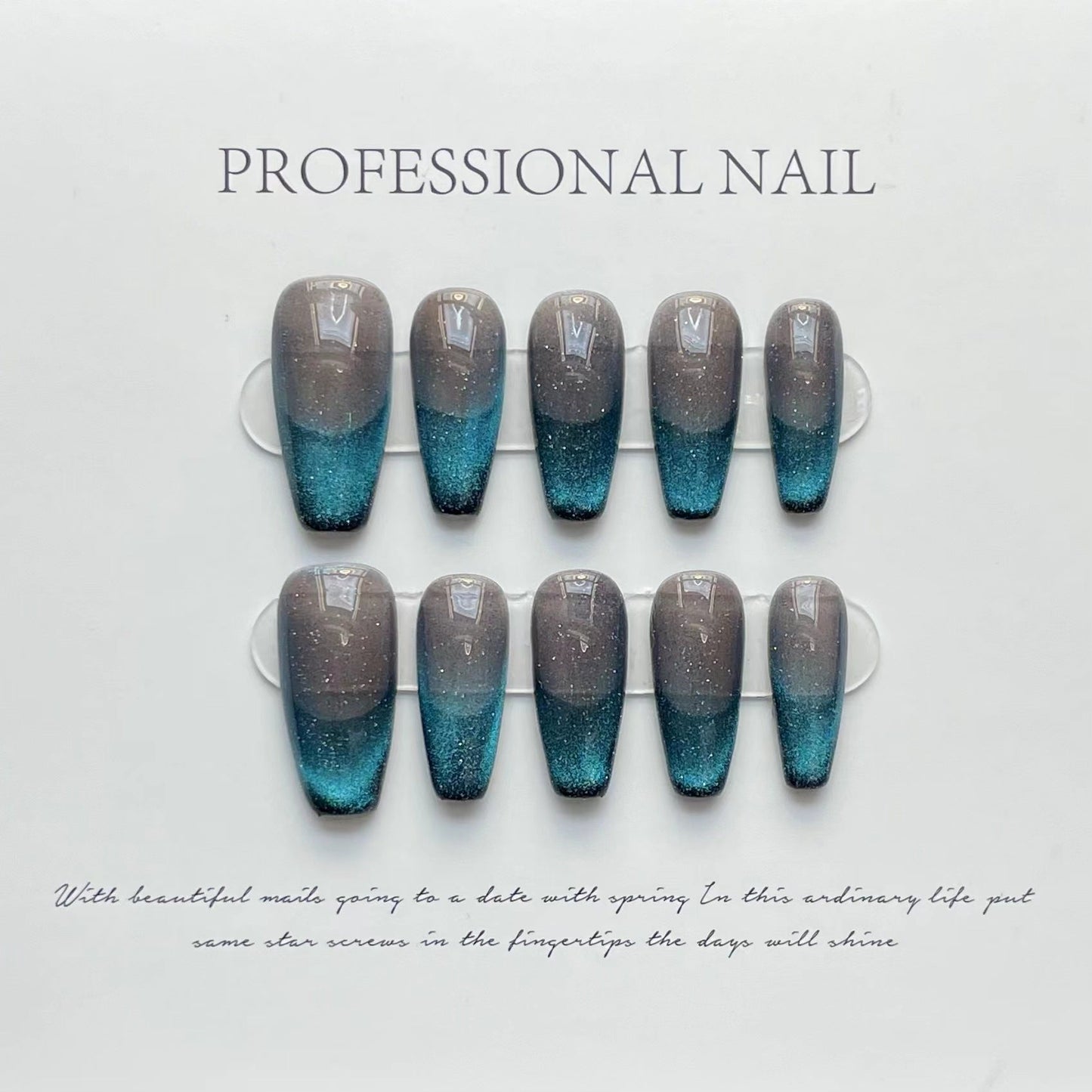 Designer: ManMan Handmade nails Press on Nails DIY Nail Art for woman girl Long Coffin French