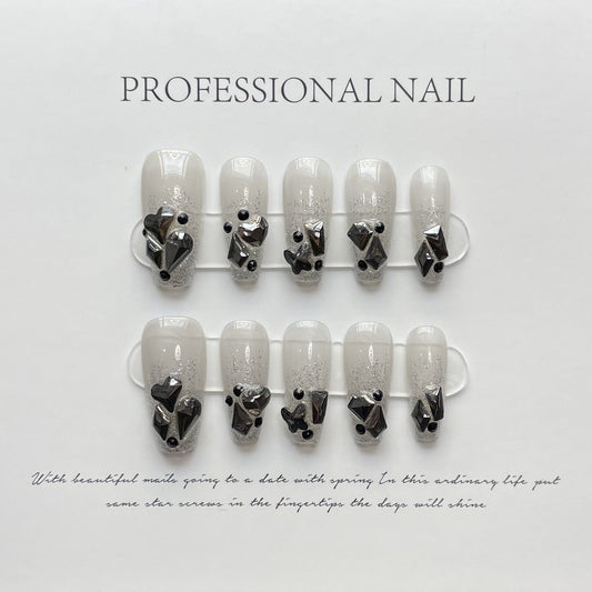 Designer: ManMan Handmade nails Press on Nails DIY Nail Art for woman girl Long Coffin