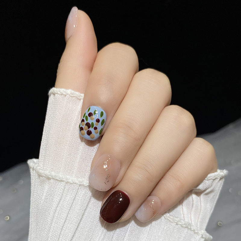 Designer: HuaHua.Handmade nails Press on Nails DIY Nail Art for woman girl Short Square Cartoon