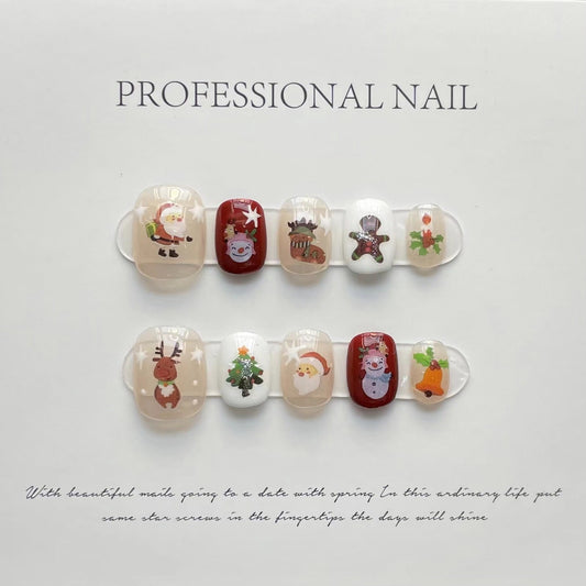 Designer: ManMan Handmade nails Press on Nails DIY Nail Art for woman girl Short Square