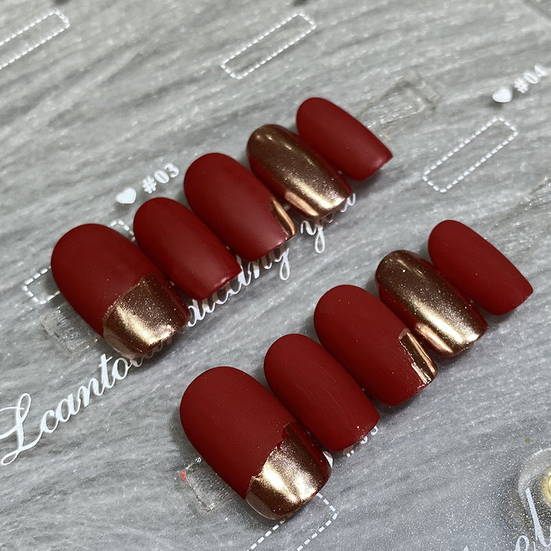 Designer: HuaHua.Handmade nails Press on Nails DIY Nail Art for woman girl Short Square red