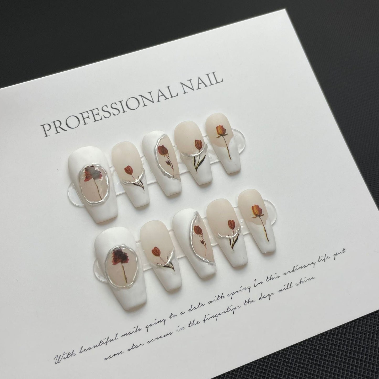 Designer: ManMan Handmade nails Press on Nails DIY Nail Art for woman girl Long Coffin white