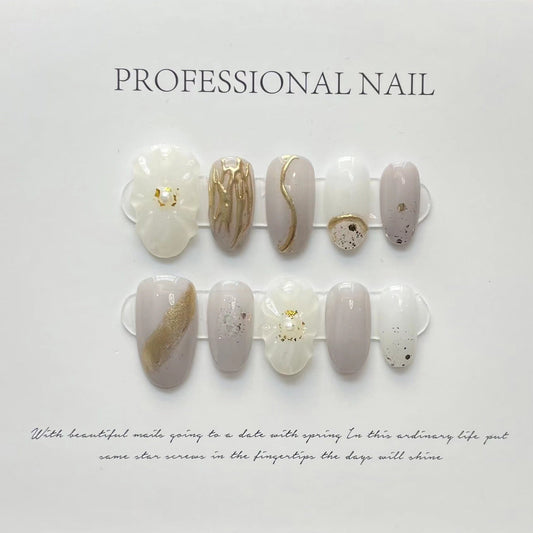 Designer: ManMan Handmade nails Press on Nails DIY Nail Art for woman girl Almond Long