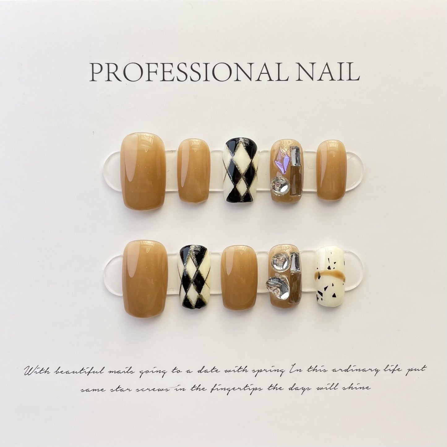 Designer: ManMan Handmade nails Press on Nails DIY Nail Art for woman girl Short Square