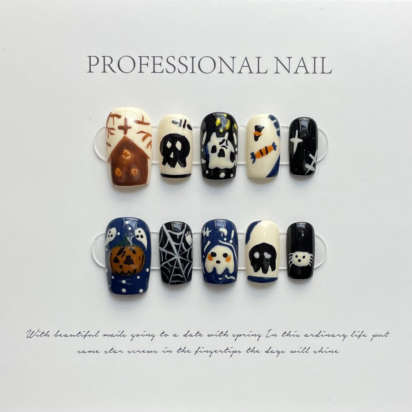 Designer: ManMan Handmade nails Press on Nails DIY Nail Art for woman girl Short Square