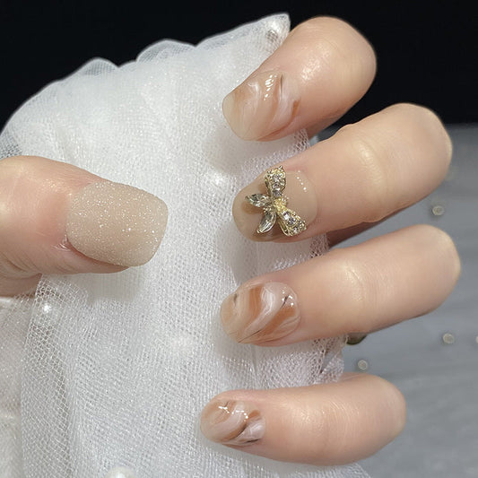 Designer: HuaHua.Handmade nails Press on Nails DIY Nail Art for woman girl Short Square pink