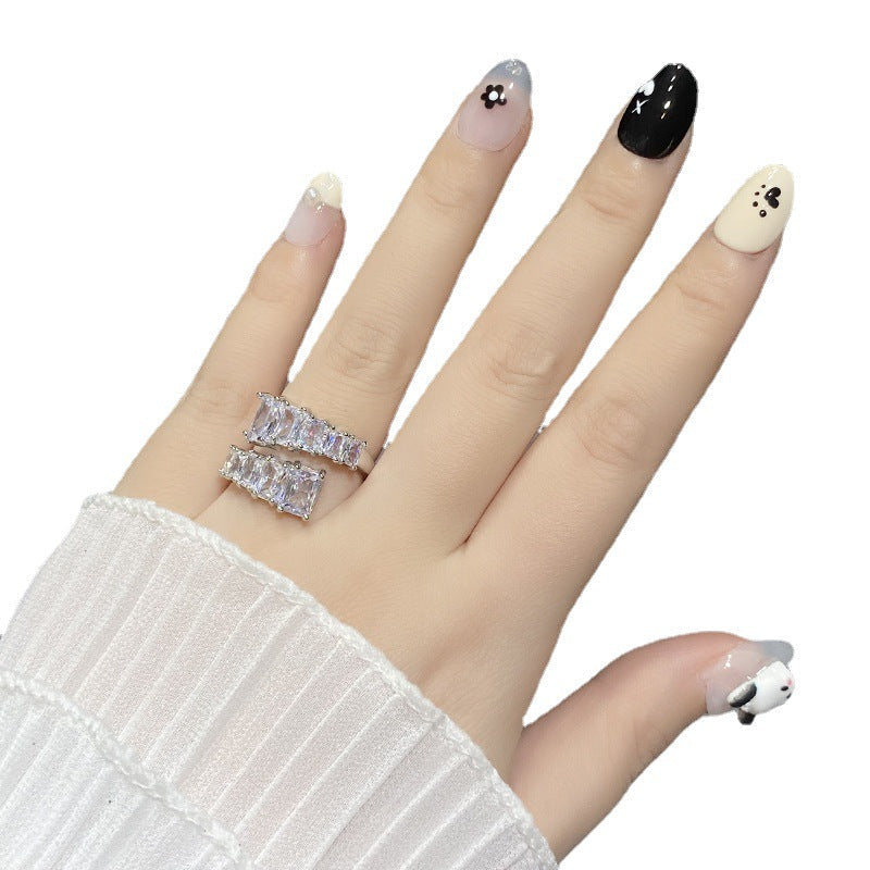 Designer: HuaHua.Handmade nails Press on Nails DIY Nail Art for woman girl Short Square Cartoon