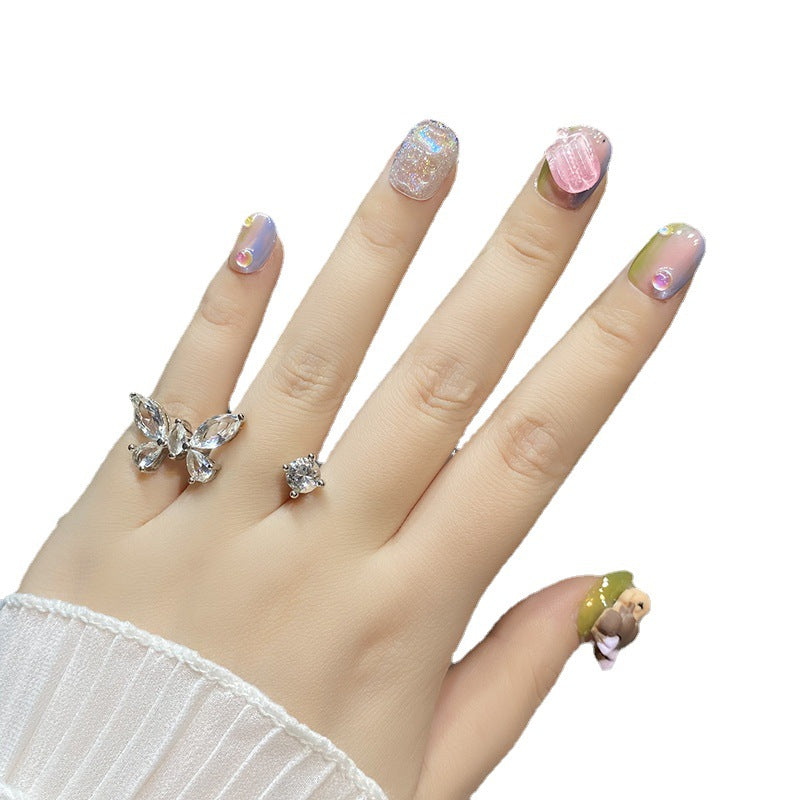 Designer: HuaHua.Handmade nails Press on Nails DIY Nail Art for woman girl Short Square Cartoon colorful