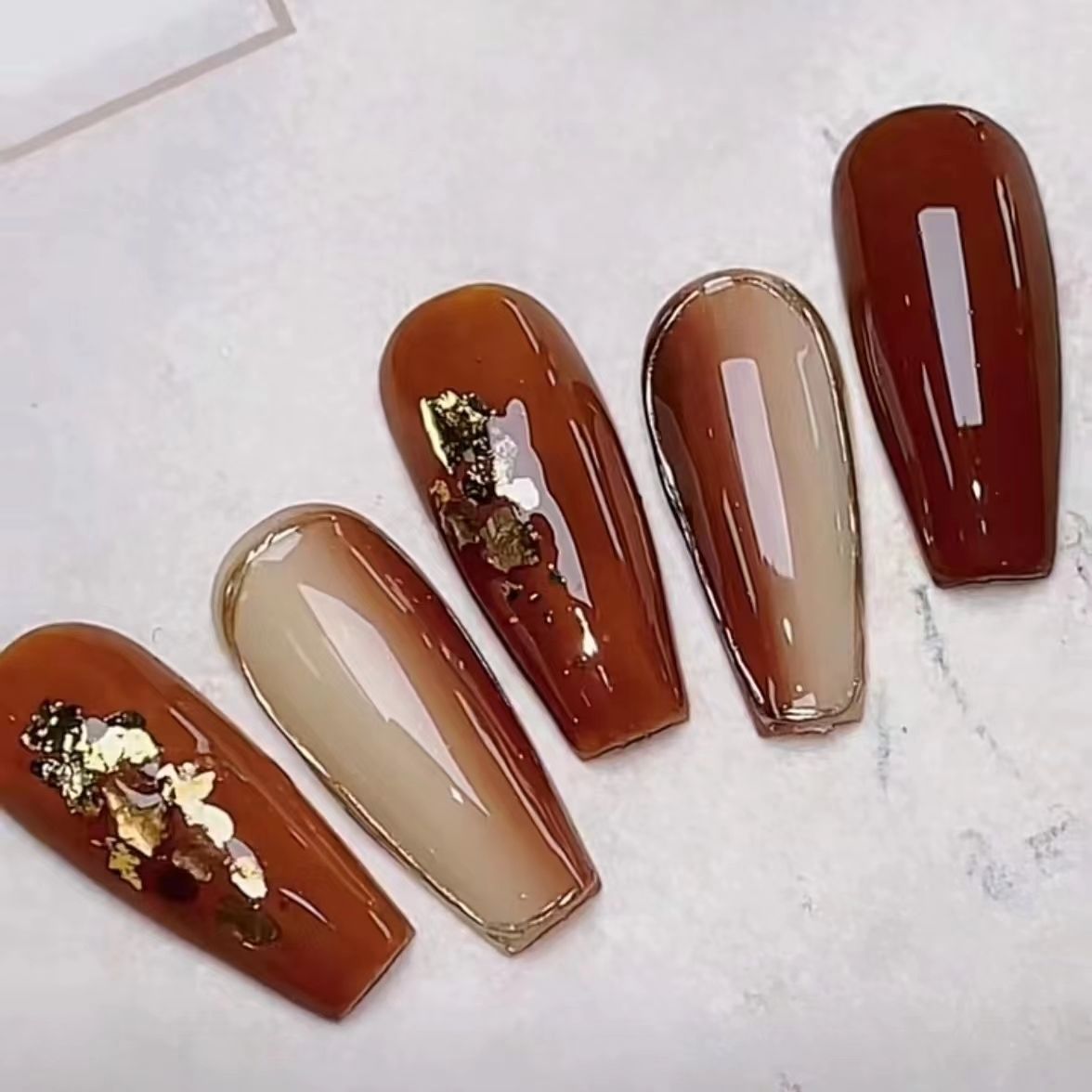 Designer: PinPin 1224.Handmade nails Press on Nails DIY Nail Art for woman girl Long Coffin red