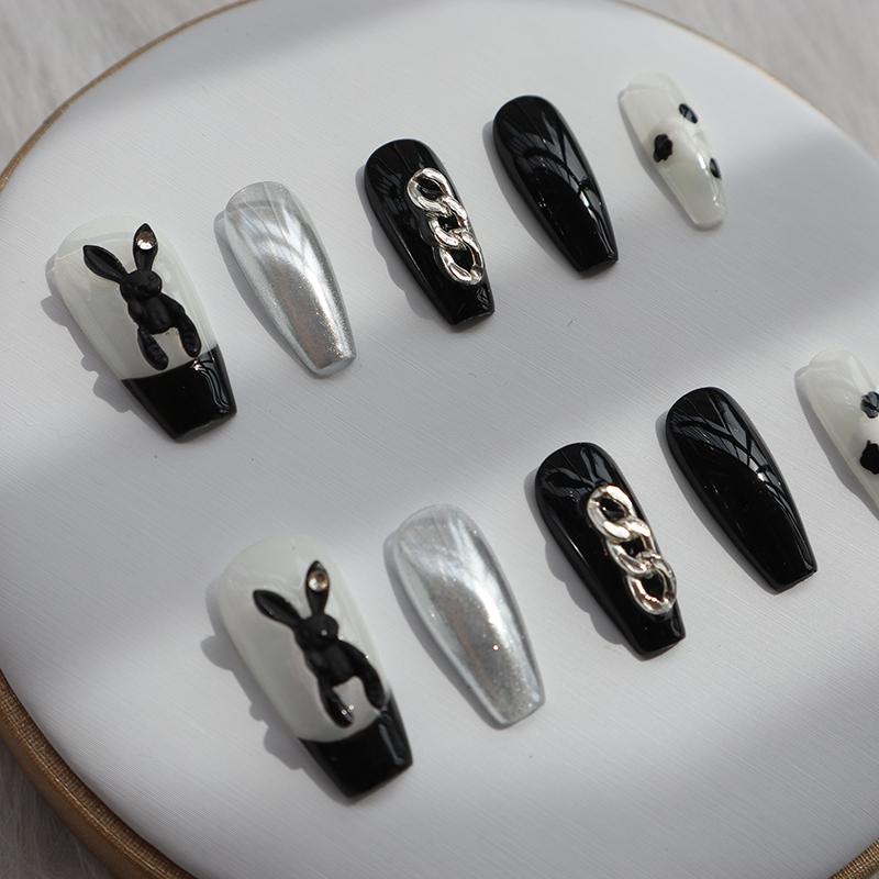 Designer: XinXin 64.Long T handmade nails Press on Nails DIY Nail