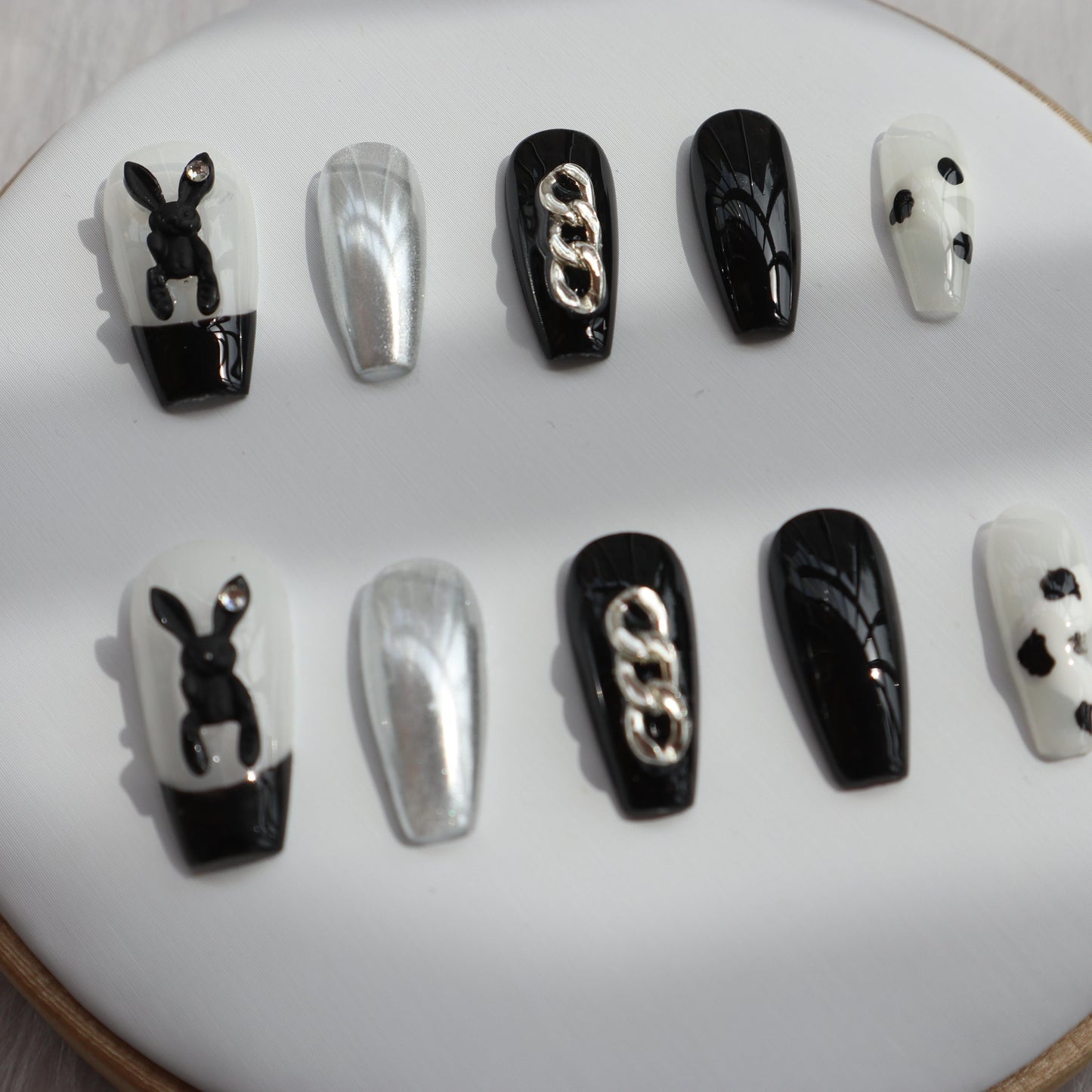 Designer: XinXin 64.Long T handmade nails Press on Nails DIY Nail