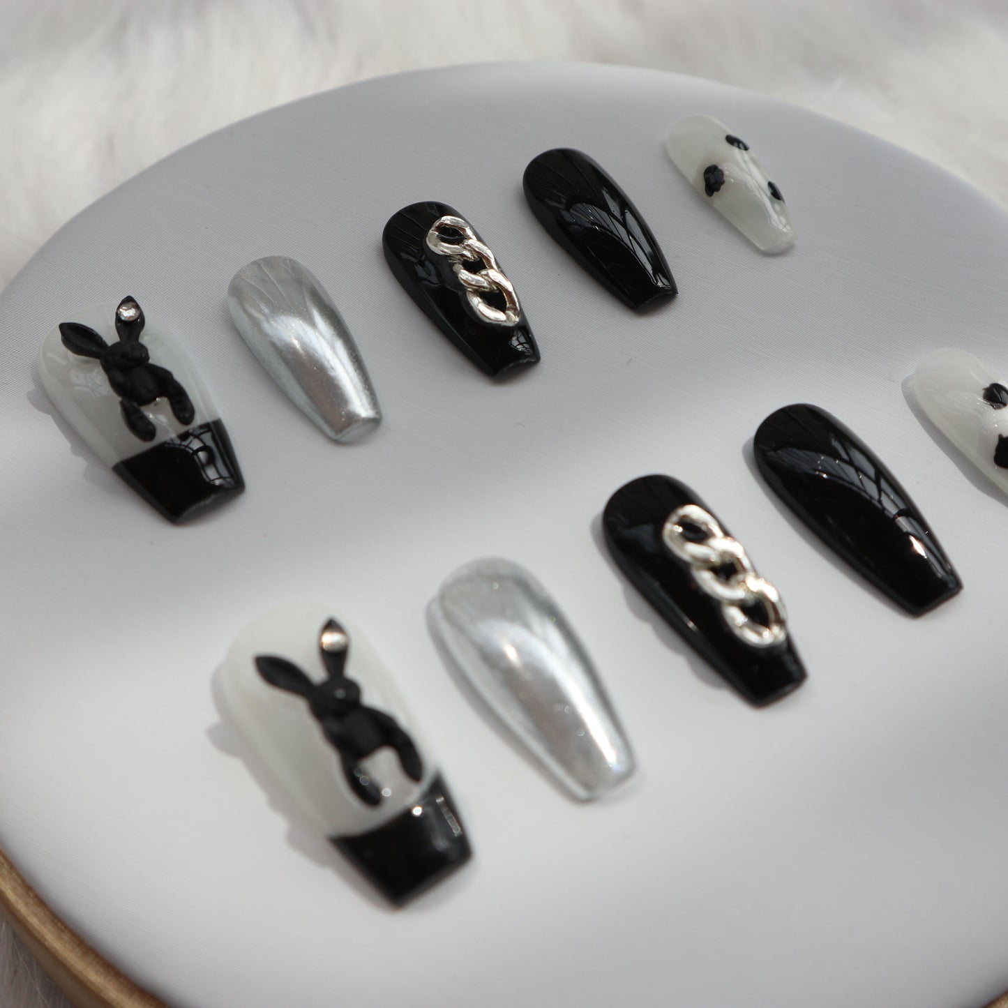 Designer: XinXin 64.Long T handmade nails Press on Nails DIY Nail