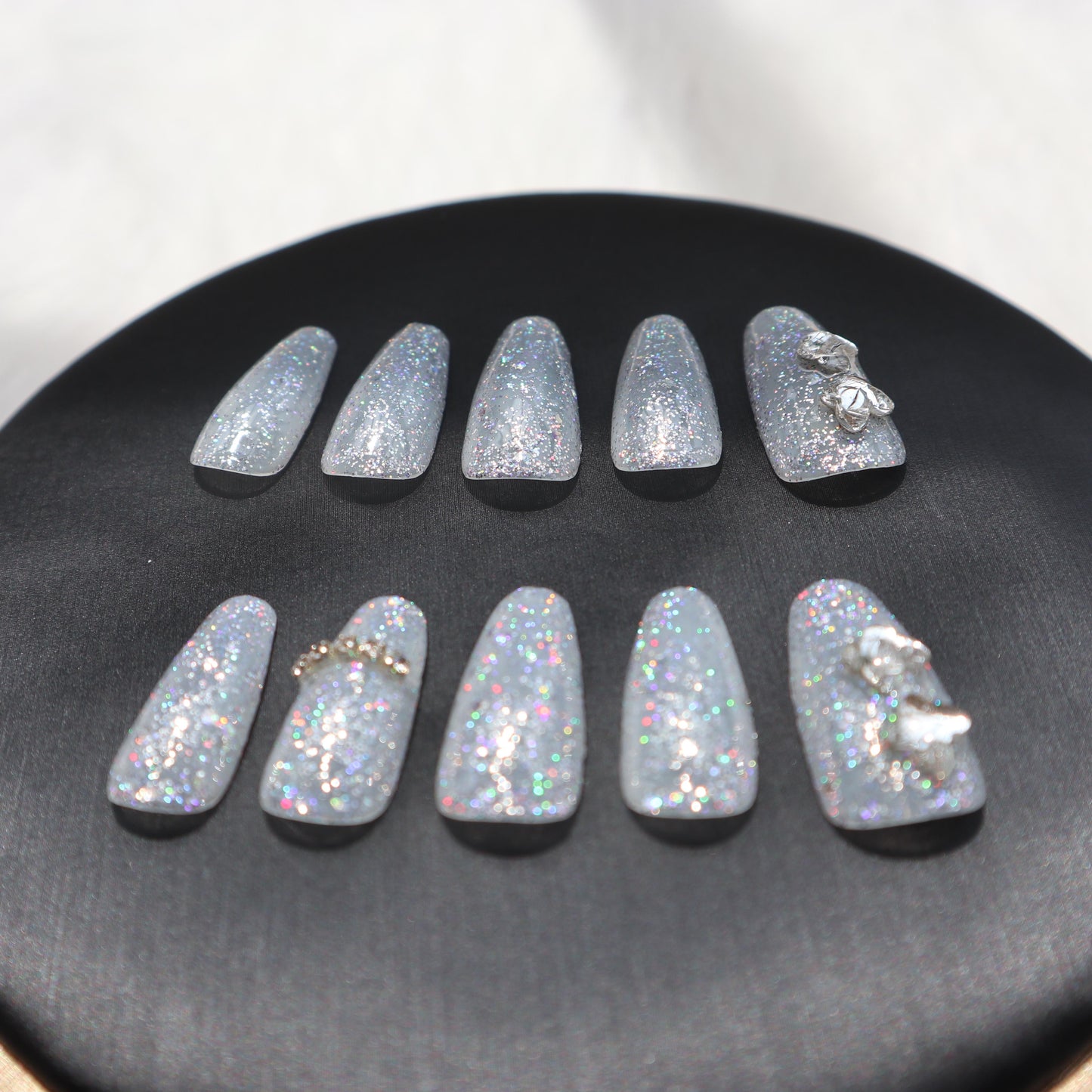 Designer: XinXin 20. Shining rhinestone handmade nails Press on Nails DIY Nail Art