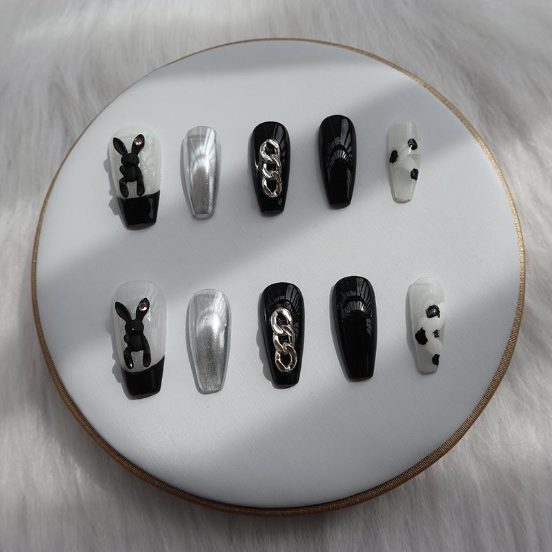 Designer: XinXin 64.Long T handmade nails Press on Nails DIY Nail