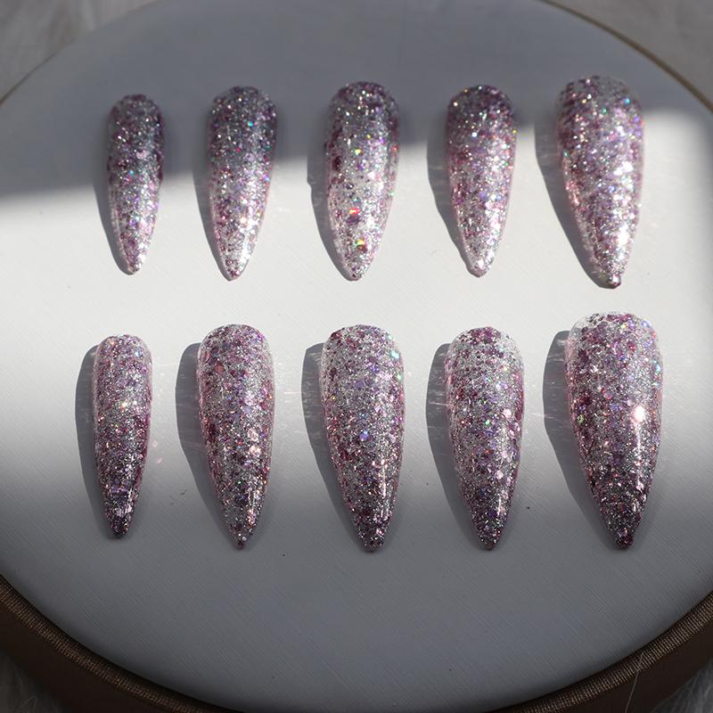 Designer: XinXin 75.Shining handmade nails Press on Nails DIY Nail